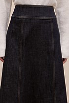 Australian Cotton Blend Denim Panelled Skirt
