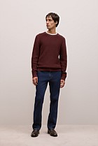 Cotton Blend Textured Crew