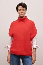 Cotton Cashmere Sleeveless High Neck Knit