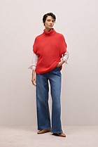 Cotton Cashmere Sleeveless High Neck Knit