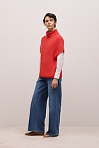 Cotton Cashmere Sleeveless High Neck Knit