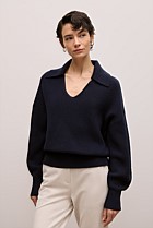 Merino Open Collar Knit