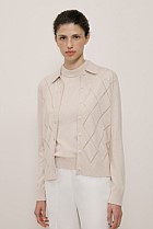 Cotton Cashmere Pointelle Cardigan