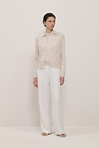 Cotton Cashmere Pointelle Cardigan