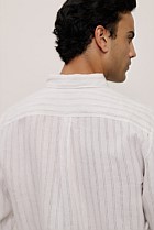 Regular Fit Delave Linen Fine Stripe Shirt