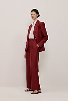 Linen Twill Pintucked Wide Leg Pant