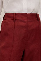 Linen Twill Pintucked Wide Leg Pant