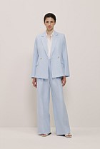 Yarn Dyed Linen Pleat Detail Pant