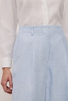 Yarn Dyed Linen Pleat Detail Pant