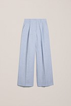 Yarn Dyed Linen Pleat Detail Pant