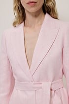 Linen Herringbone Belted Jacket