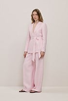 Linen Herringbone Belted Jacket