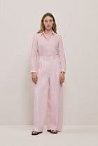 Linen Herringbone Pleat Front Pant