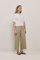 Cropped Wide Leg Chino Pant