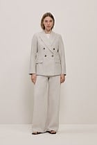 Linen Stripe Double Breasted Blazer