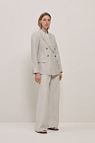 Linen Stripe Double Breasted Blazer