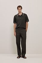 Textured Cotton Tipped Knit Polo