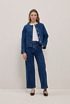 Denim High Rise Tailored Pant