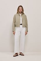 Australian Cotton Blend Denim High Rise Tailored Pant