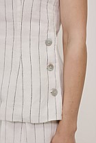 Linen Pinstripe Sleeveless Top