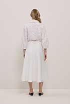 Textured Flare Midi Skirt