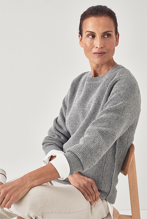 Srvibe Knit Knitwear Medium Grey Melange
