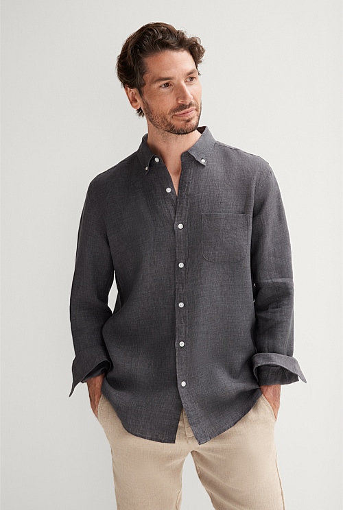 Alex Charcoal Linen Shirt