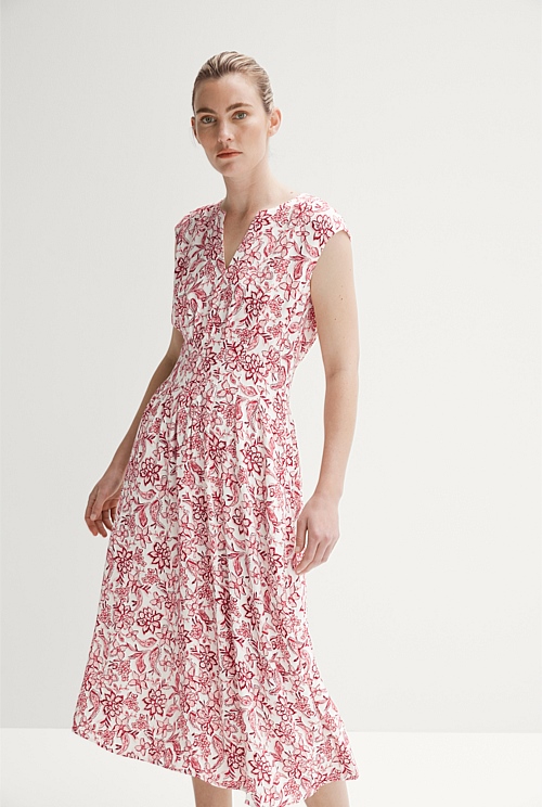 Azalea |  V-Neckline Maxi Dress - Red