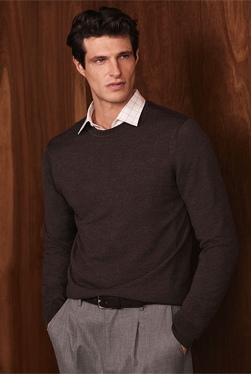 Rotondo 100 Merino Jumper Chocolate