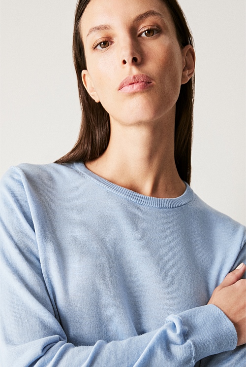 Janita Ls O Neck Wool Knit Kentucky Blue main image 0