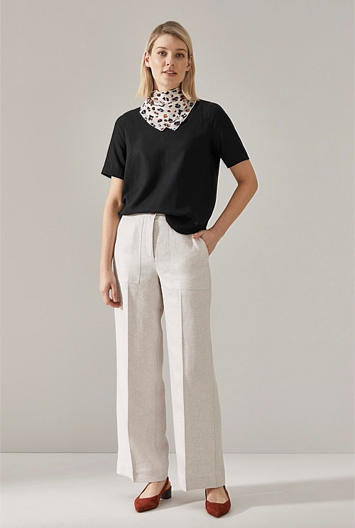 Tee-shirt lyocell et laine coquille pailleté