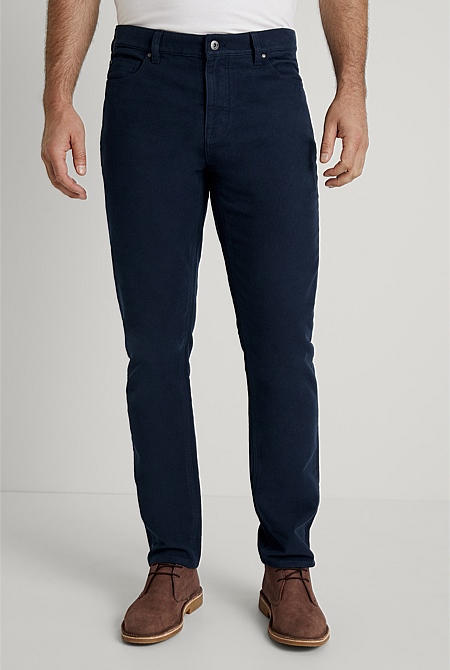 Navy Moleskin Five Pocket Pant - MEN Pants | Trenery