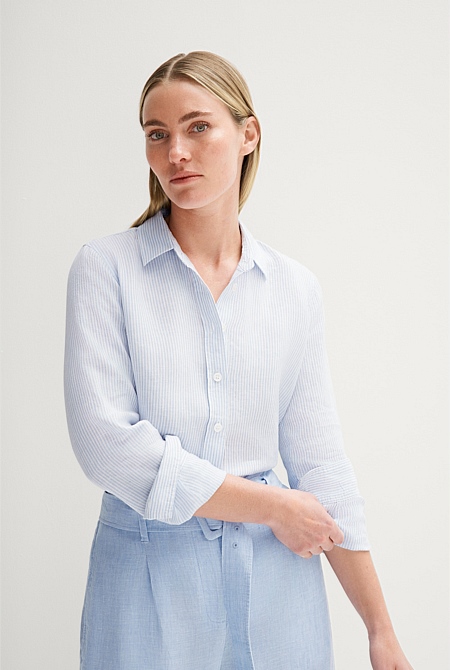 Linen Yarn Dyed Stripe Shirt