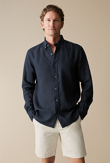 Regular Fit Linen Long Sleeve Shirt