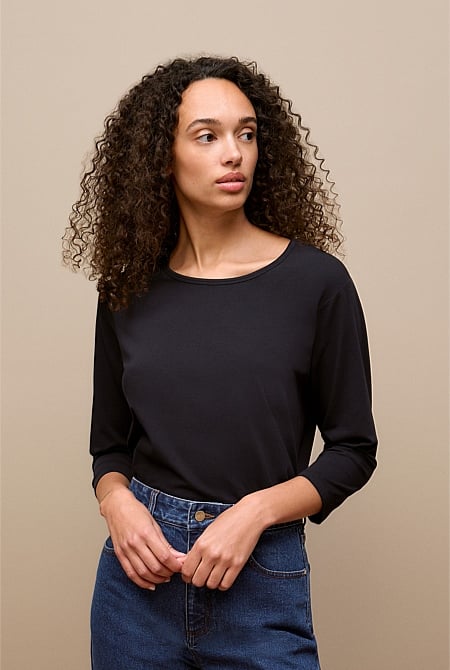 Organically Grown Cotton 3/4 Sleeve T-Shirt