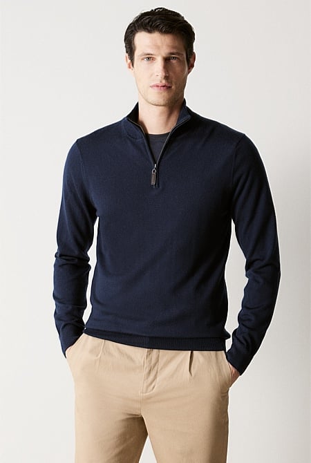 Merino Half Zip Knit