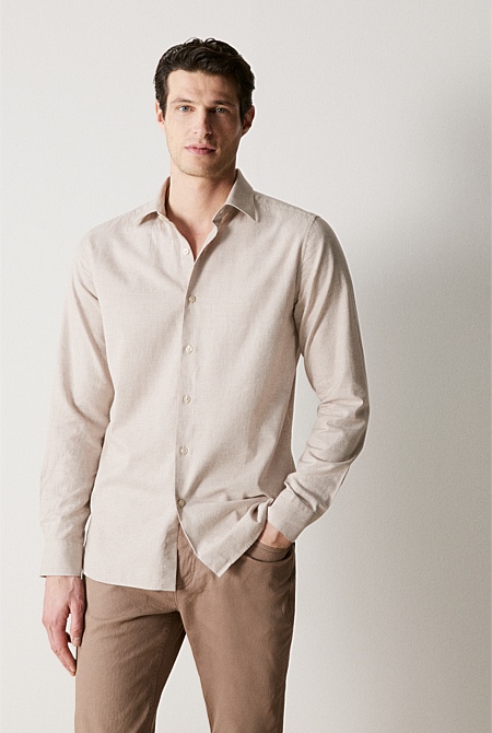 Tailored Fit Cotton Puppytooth Shirt