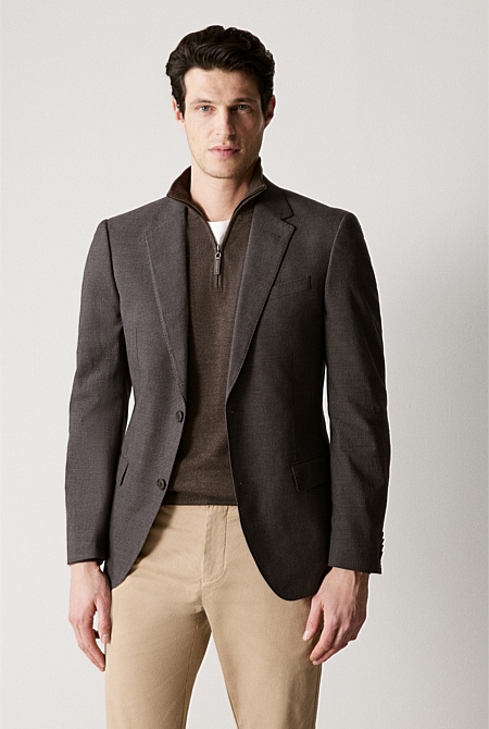 Tailored Fit Italian Prince of Wales Check Blazer