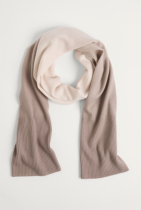 Wool Cashmere Ombre Print Scarf