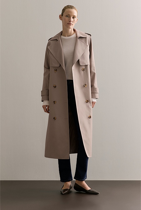 Cotton Longline Trench Coat