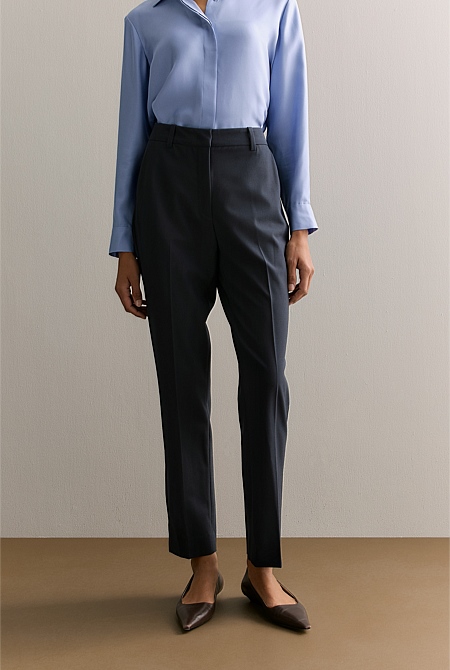 Yarn Dyed Wool Blend Tailored Trouser