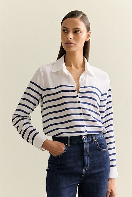 Silk Breton Stripe Shirt