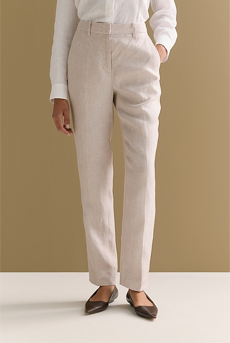 Yarn Dyed Linen Tapered Trouser