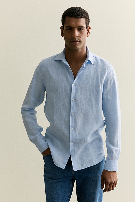 Tailored Fit Delave Linen Long Sleeved Shirt