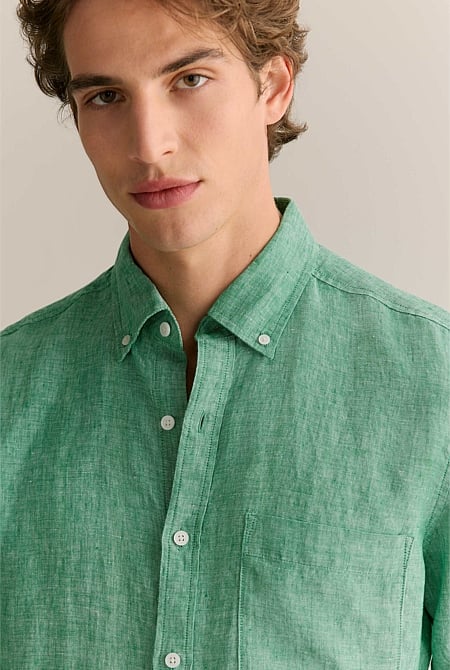 Regular Fit Delave Linen End on End Shirt