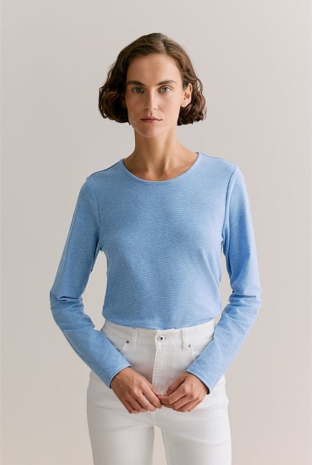 Cotton Ottoman Marle Long Sleeve T-shirt
