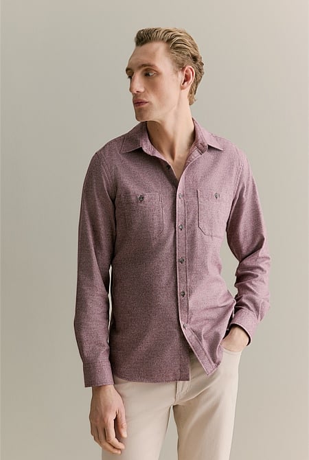 Regular Fit Jaspe Cotton Shirt