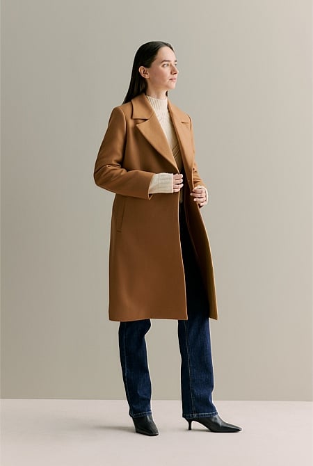 Italian Wool Blend Car Coat
