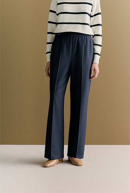 Pintucked Pull On Pant