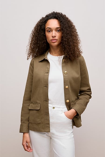 Australian Cotton Blend Pocket Detail Jacket